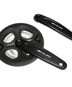 Pedalier VTT Gravity 7-8V. Alu Noir Black-X 170mm 42-34-24 (Boitier 113mm) Avec Pare Chaine