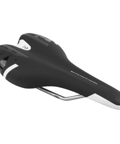 Selle Newton Route-VTT Kinetic Noir Deco Blanc-Noir 260X140mm Rail Cromoly Argent