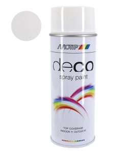 Bombe de Peinture Motip Deco Glycero Brillant Blanc Pur Aerosol 400 ml (01600)