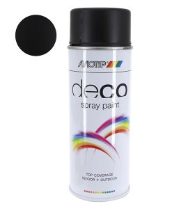 Bombe de Peinture Motip Deco Glycero Mat Noir Profond Aerosol 400 ml (01601)