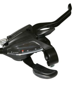 Levier-Manette VTT Patin Shimano Stef500 Droit 8V. Noir V-Brake 2 Doigts
