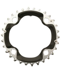Plateau VTT 4 Branches D.96 Pour Shimano Slx M672 - Xt M782 Triple 30 Dents Milieu Origine Argent-Noir 10V.