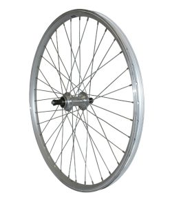 Roue VTT Patin Blocage 24" Er10 Arriere Argent Moyeu Alu Roue Libre 7-6V Jante 19C