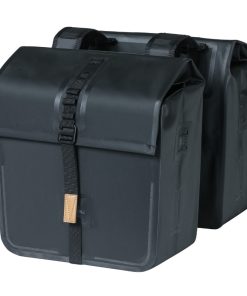 Sacoche Arriere Velo Double Basil Urban Dry 50L Noir 100% Waterproof (36X17X42Cm) - Fixation Sur Porte Bagage