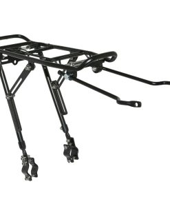 Porte Bagage Velo Arriere A Tringles Gravity Fixation Sur Haubans Alu Noir Reglable 26" A 29'' (Surface Plateforme 39 X 14 Cm) - Poids 25 Kg