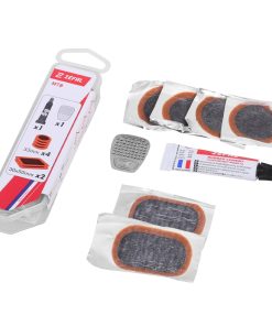 Kit Reparation Pneu Tubeless VTT Zefal Par L'Interieur Avec Rustines - Boite (4 Patchs 33mm + 2 Patchs 50X30mm + Colle 5G + Rape Acier) Avec Notice