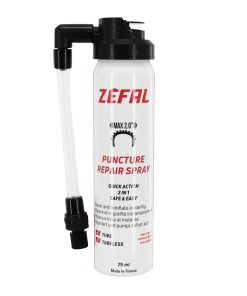 Bombe Anti-Crevaison Zefal Pneu Route-Gravel (Max 2.0") Tubeless - Tubetype Presta-Schrader ( 75Ml) Raccord Flexible Pour Velo - Trottinette