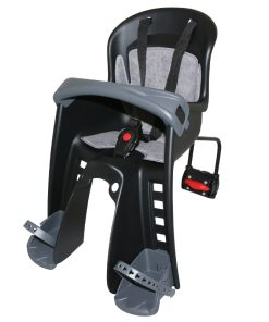 Porte Bebe-Siege Enfant Avant Polisport A Fixer Sur Cadre Bilby Junior Noir Coussin Gris (9 A 15Kgs) Homologue En 14344