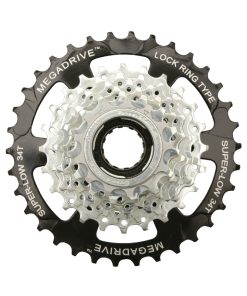 Roue Libre 7V. Sunrace 13-34 Megadrive Megarange Argent Indexee (En Boite)