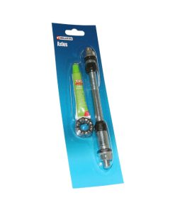 Axe de Roue VTT Arriere Plein Chrome Weldtite D 10 X 175mm Avec Graisse et Cage A Billes