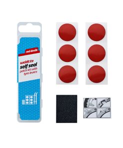 Kit Reparation Chambre a Air Weldtite Red Devils Avec Rustines Autocollantes-Autoadhesives Rouges - Boite (6 Rustines Autoadhesives 25mm + Papier Ponce) Avec Notice