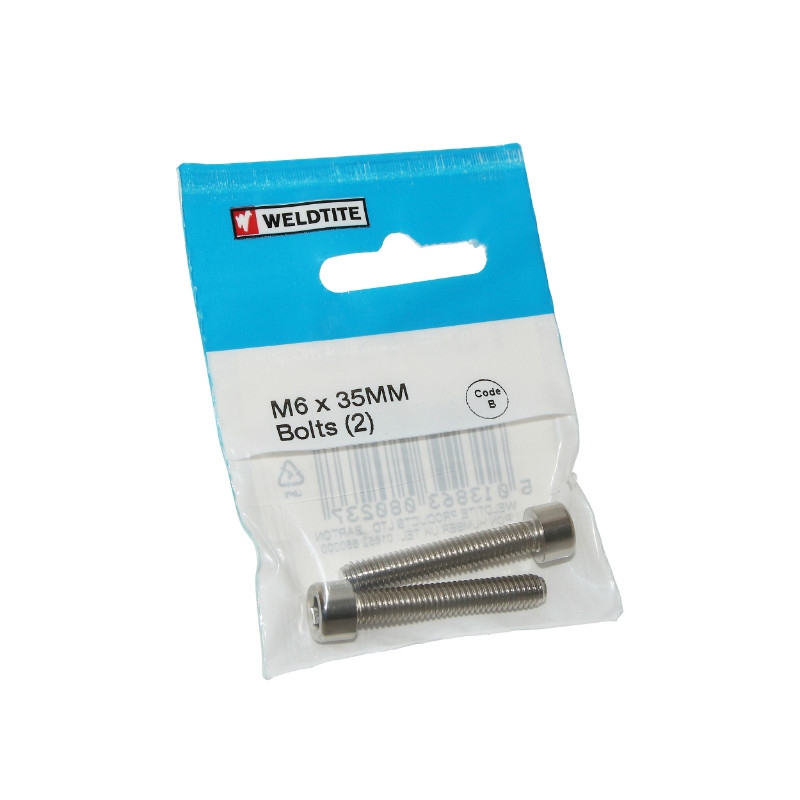 Vis M6 X 35mm (Paire Sur Carte) -Weldtite-