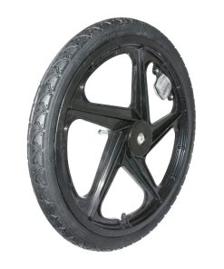 Roue Remorque Velo 20" Moyeu Fusee Baton Plastic Noir Avec Pneu - Avec Catadioptre