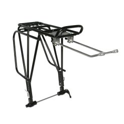 Porte Bagage Velo Arriere A Tringles Gravity Alu Noir Reglable 29"-28"-27.5"-26" Fixation Sur Moyeu Axe Creux et Compatible Frein A Disque (Entraxe 130-135mm)