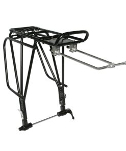 Porte Bagage Velo Arriere A Tringles Gravity Alu Noir Reglable 29"-28"-27.5"-26" Fixation Sur Moyeu Axe Creux et Compatible Frein A Disque (Entraxe 130-135mm)