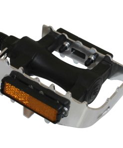 Pedale VTT Resine Gravity Noir Cage Alu Argent 9-16" (Paire)