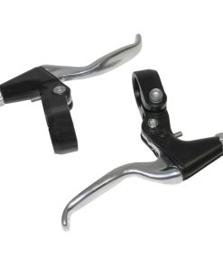 Levier de Frein VTT-VTC V-Brake 3 Doigts Newton Alu Argent-Noir (Paire Sur Carte)