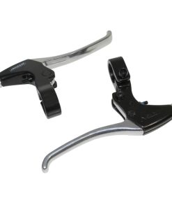 Levier de Frein VTT-VTC V-Brake 4 Doigts Newton Alu Argent-Noir (Paire Sur Carte)