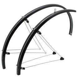 Garde Boue Route Tringles 700 Stronglight 35mm Noir (Paire) Avec Fixation Classic Tringles Inox