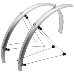 Garde Boue City-VTC Tringles 28'' Stronglight Road 48mm Argent (Paire) Avec Fixation Classic Tringles Inox