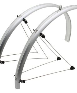 Garde Boue City-VTC Tringles 28'' Stronglight Road 48mm Argent (Paire) Avec Fixation Classic Tringles Inox