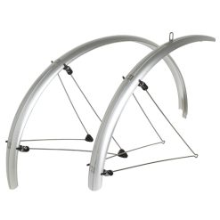 Garde Boue City-VTC Tringles 28'' Stronglight Tour 54mm Argent (Paire) Avec Fixation Classic Tringles Inox
