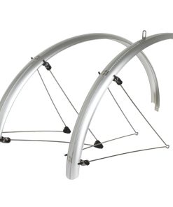 Garde Boue City-VTC Tringles 28'' Stronglight Tour 54mm Argent (Paire) Avec Fixation Classic Tringles Inox