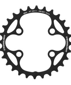 Plateau VTT 4 Branches D.64 Pour Shimano Xt M8000-Slx M7000 Double Stronglight 28 Dents Interieur Noir 11V. Non Filete