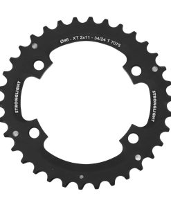 Plateau VTT 4 Branches D.96 Pour Shimano Xt M8000-Slx M7000 Double Stronglight 34 Dents Exterieur Noir 11V. Non Filete