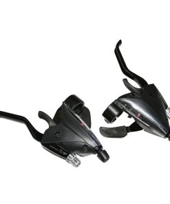Levier-Manette VTT Patin Gravity 3X8V. Noir Alu Azera V-Brake Compatible Shimano (Paire)