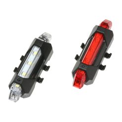 Eclairage Velo Usb Kit Lens Sur Cintre Guidon-Tige de Selle 5 Leds 2 Fonctions Noir (Livre Avec 2 Elastiques Supplementaires Pour Compatibilite Sur Haubans)