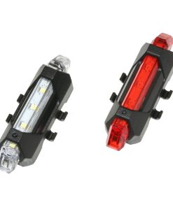 Eclairage Velo Usb Kit Lens Sur Cintre Guidon-Tige de Selle 5 Leds 2 Fonctions Noir (Livre Avec 2 Elastiques Supplementaires Pour Compatibilite Sur Haubans)