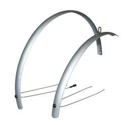Garde Boue City-VTC Tringles 28'' Stronglight Alu R'Light 41mm Gris Mat (Paire) Avec Fixation Classic Tringles Inox