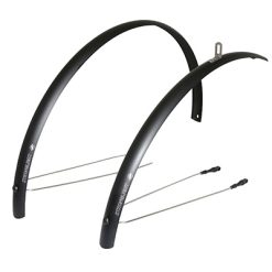 Garde Boue City-VTC Tringles 28'' Stronglight Alu R'Light 48mm Noir Mat (Paire) Avec Fixation Classic Tringles Inox