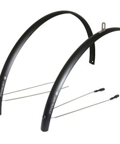 Garde Boue City-VTC Tringles 28'' Stronglight Alu R'Light 48mm Noir Mat (Paire) Avec Fixation Classic Tringles Inox