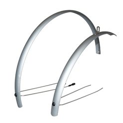 Garde Boue City-VTC Tringles 28'' Stronglight Alu R'Light 55mm Gris Mat (Paire) Avec Fixation Classic Tringles Inox