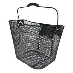 Panier Avant Acier Nid Abeille Newton Pour Vae Entraxe 78mm Noir Fixation Rapide Clips Rpd 31,8mm 19L (Lg35Xl25Xh25)