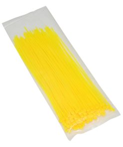Collier de Serrage Nylon Type Rilsan 2,5X200mm Jaune Fluo (Vendu Par 100) -Gravity-