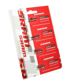 Connecteur de Chaine Velo 7-8V. SRAM Argent (Attache Rapide) (Carte de 4 Pieces)