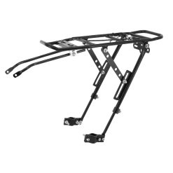 Porte Bagage Velo Arriere A Tringles Gravity Alu Noir Reglable 29"-27.5"-26'' (Supporte 15Kgs)