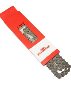 Chaine Velo 11V. Route-VTT Sunrace Cn11A Argent 126 Maillons (Pour Pignon 50 Dents)