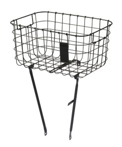 Panier Velo Avant Basil Robin Acier Noir Mat Reglable 28''-26" (Poids Maxi 10 Kg) (47 X 31 X 25 Cm)
