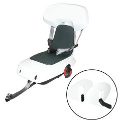 Porte Bebe-Siege Enfant Arriere Polisport A Fixer Sur Porte Bagage Fixation Etau Guppy Junior Blanc Coussin Gris (6Ans - Jusqu'A 35 Kg) Homologue - En Boite Individuelle -