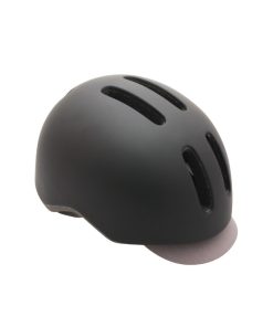 Casque Velo City Adulte Polisport Commuter In-Mold Noir Mat Avec Visiere Grise Taille 54-58 System Quick Lock Avec Lumiere Integree
