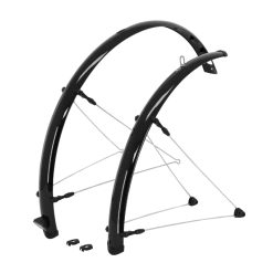 Garde Boue City-VTC Tringles 28'' Stronglight E-Bike 48mm Noir (Paire) Avec Fixation Classic Tringles Inox