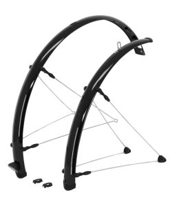 Garde Boue City-VTC Tringles 28'' Stronglight E-Bike 48mm Noir (Paire) Avec Fixation Classic Tringles Inox