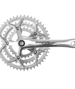 Pedalier Route Stronglight 9-10V. Impact Argent 175mm 52-42-30 Compatible 8V. (Axe Carre 115mm)