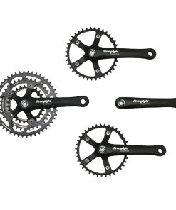 Pedalier Route Stronglight 9-10V. Impact Tandem Noir 170mm 48-38-28 (Kit Avant + Arriere) (Axe Carre 115mm)