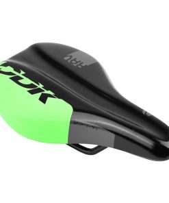Selle Junior Newton Rav Noir Deco Vert 210X130mm Avec Trou Central Rail Acier Noir