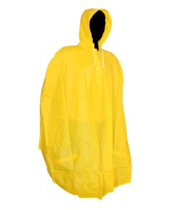 Poncho Anti Pluie Adulte Gravity Avec Capuche et Housse - Pvc Epais Jaune Haute Qualite
